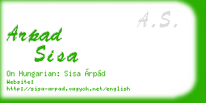 arpad sisa business card
